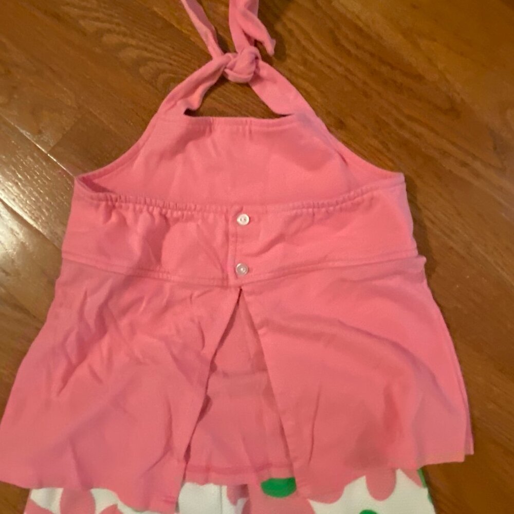 Kelly's Kids 2 pc set - Pink Halter Top w/ Flower Capri Pants - Size M (7/8) - Picture 3 of 10